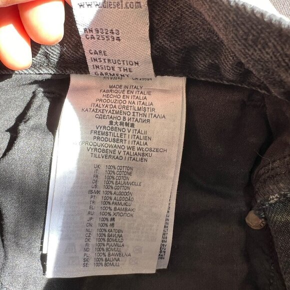 Diesel D-KRAS Slim jeans with collored paint splashed, Black / multi colored, si - Picture 14 of 14